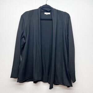 Peyton Primrose Open Front Black Cardigan Womens 1X Casual Workwear Capsule